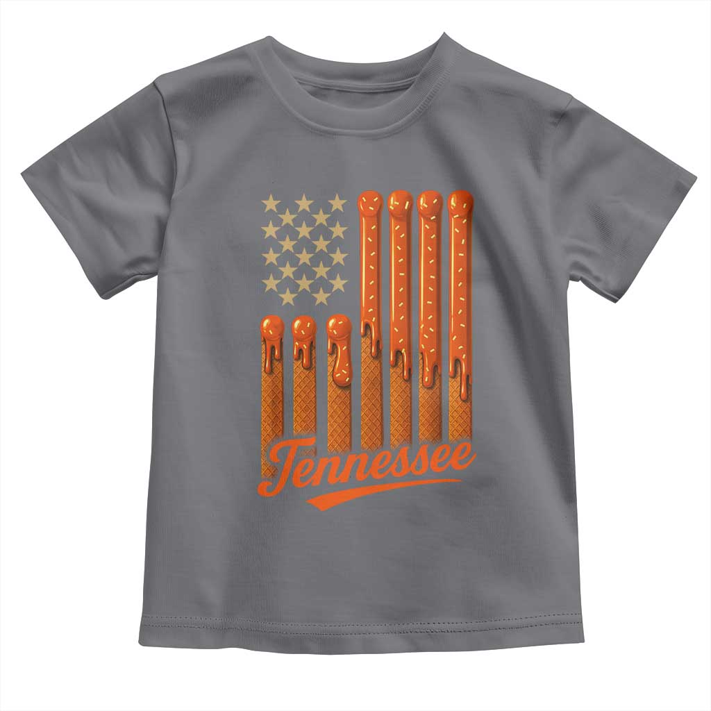 Vintage Tennessee Toddler T Shirt Orange Dripping Flag Vintage State Pride Sports Fan Patriotic TS10 Charcoal Print Your Wear