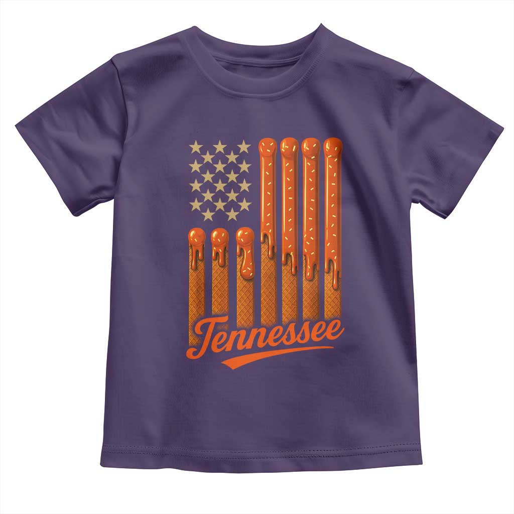 Vintage Tennessee Toddler T Shirt Orange Dripping Flag Vintage State Pride Sports Fan Patriotic TS10 Purple Print Your Wear