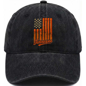 Vintage Tennessee Washed Cotton Baseball Cap Orange Dripping Flag Vintage State Pride Sports Fan Patriotic TS10 Print Your Wear