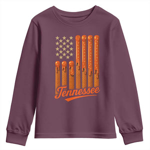 Vintage Tennessee Youth Sweatshirt Orange Dripping Flag Vintage State Pride Sports Fan Patriotic TS10 Maroon Print Your Wear