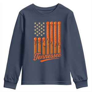 Vintage Tennessee Youth Sweatshirt Orange Dripping Flag Vintage State Pride Sports Fan Patriotic TS10 Navy Print Your Wear