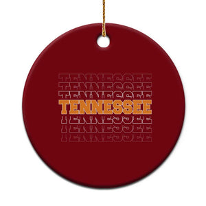 Vintage Tennessee Ceramic Ornament Throwback Design Classic TN Orange US State TS10 1pc Red Print Your Wear
