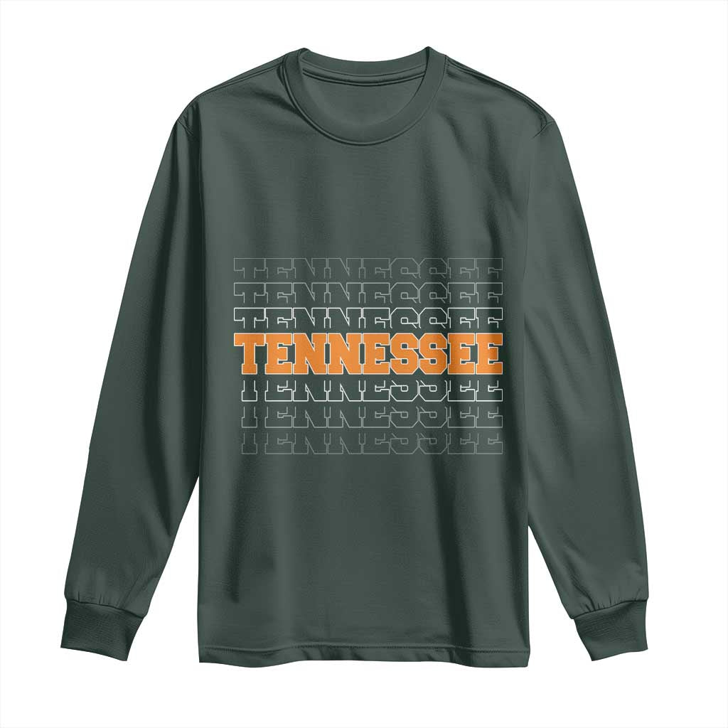 Vintage Tennessee Long Sleeve Shirt Throwback Design Classic TN Orange US State TS10 Dark Forest Green Print Your Wear