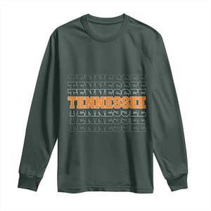 Vintage Tennessee Long Sleeve Shirt Throwback Design Classic TN Orange US State TS10 Dark Forest Green Print Your Wear