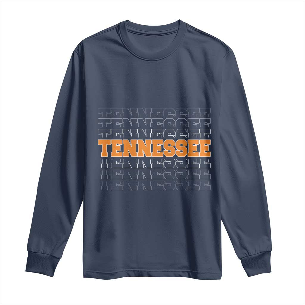 Vintage Tennessee Long Sleeve Shirt Throwback Design Classic TN Orange US State TS10 Navy Print Your Wear