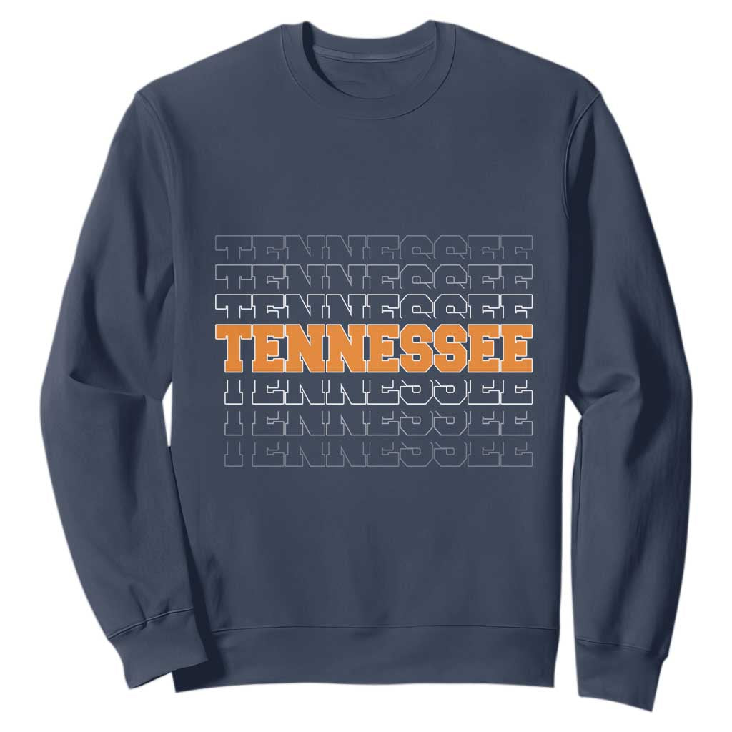 Vintage Tennessee Sweatshirt Throwback Design Classic TN Orange US State TS10 Navy Print Your Wear