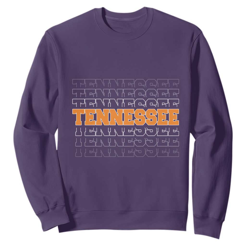 Vintage Tennessee Sweatshirt Throwback Design Classic TN Orange US State TS10 Purple Print Your Wear