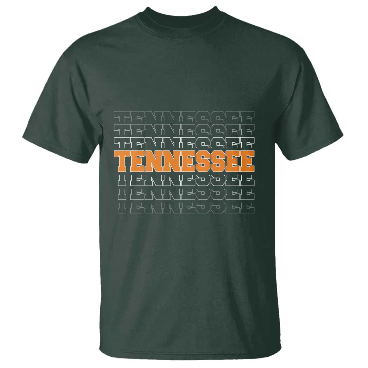 Vintage Tennessee T Shirt Throwback Design Classic TN Orange US State TS10 Dark Forest Green Print Your Wear