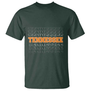 Vintage Tennessee T Shirt Throwback Design Classic TN Orange US State TS10 Dark Forest Green Print Your Wear