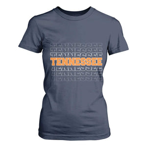 Vintage Tennessee T Shirt For Women Throwback Design Classic TN Orange US State TS10 Navy Print Your Wear