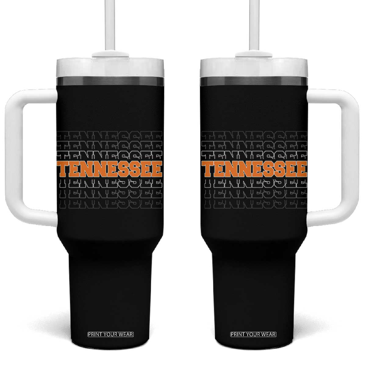 Vintage Tennessee Tumbler With Handle Throwback Design Classic TN Orange US State TS10 One Size: 40 oz Black Print Your Wear