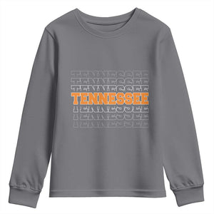 Vintage Tennessee Youth Sweatshirt Throwback Design Classic TN Orange US State TS10 Charcoal Print Your Wear