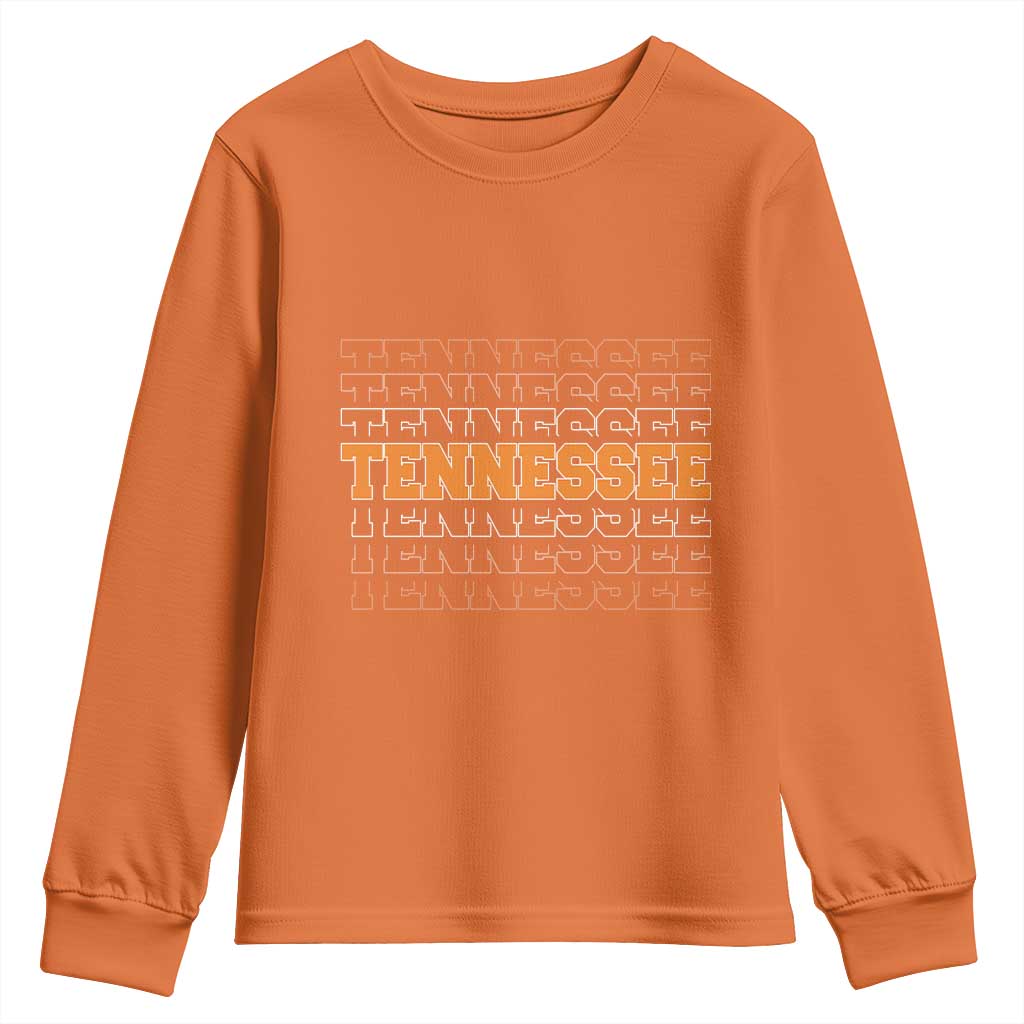 Vintage Tennessee Youth Sweatshirt Throwback Design Classic TN Orange US State TS10 Orange Print Your Wear