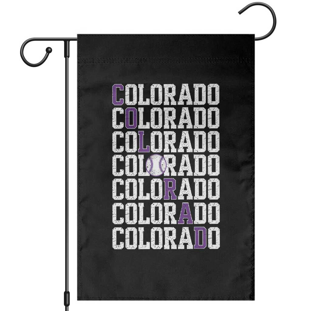 Vintage Colorado Garden Flag Retro State Pride Sports Baseball Fan Graphic TS10 Black Print Your Wear