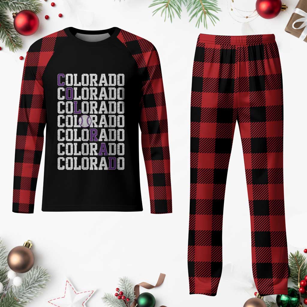 Vintage Colorado Plaid Pajama Set Retro State Pride Sports Baseball Fan Graphic TS10 Buffalo Plaid Print Your Wear