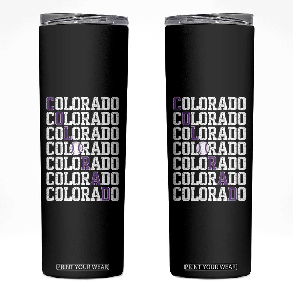 Vintage Colorado Skinny Tumbler Retro State Pride Sports Baseball Fan Graphic TS10 Black Print Your Wear