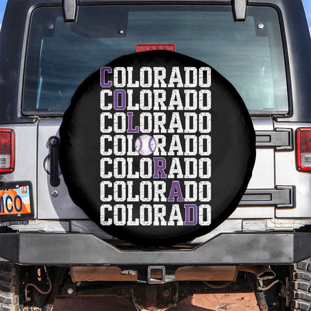 Vintage Colorado Spare Tire Cover Retro State Pride Sports Baseball Fan Graphic TS10 No hole Black Print Your Wear