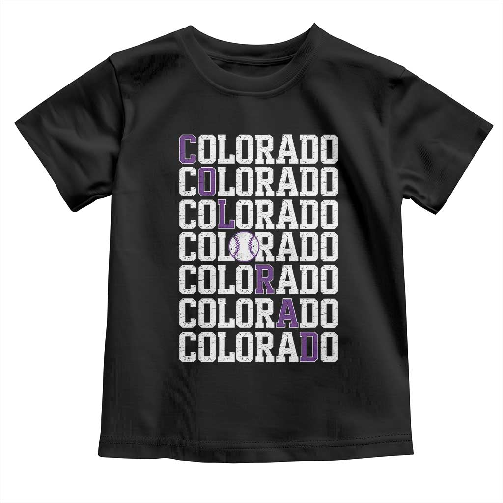 Vintage Colorado Toddler T Shirt Retro State Pride Sports Baseball Fan Graphic TS10 Black Print Your Wear