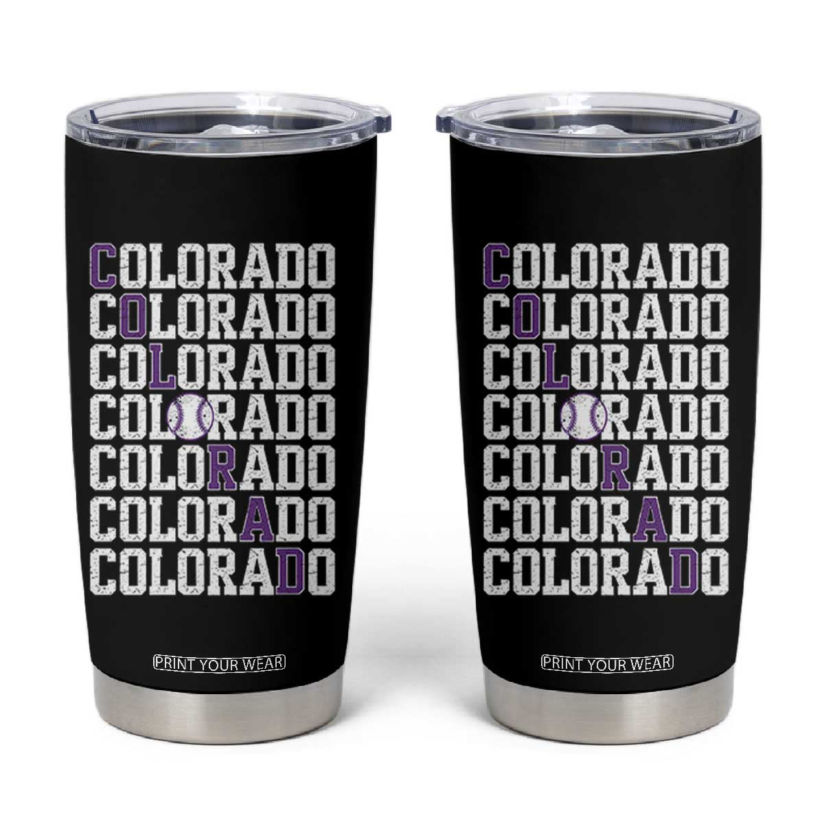 Vintage Colorado Tumbler Cup Retro State Pride Sports Baseball Fan Graphic TS10 Black Print Your Wear