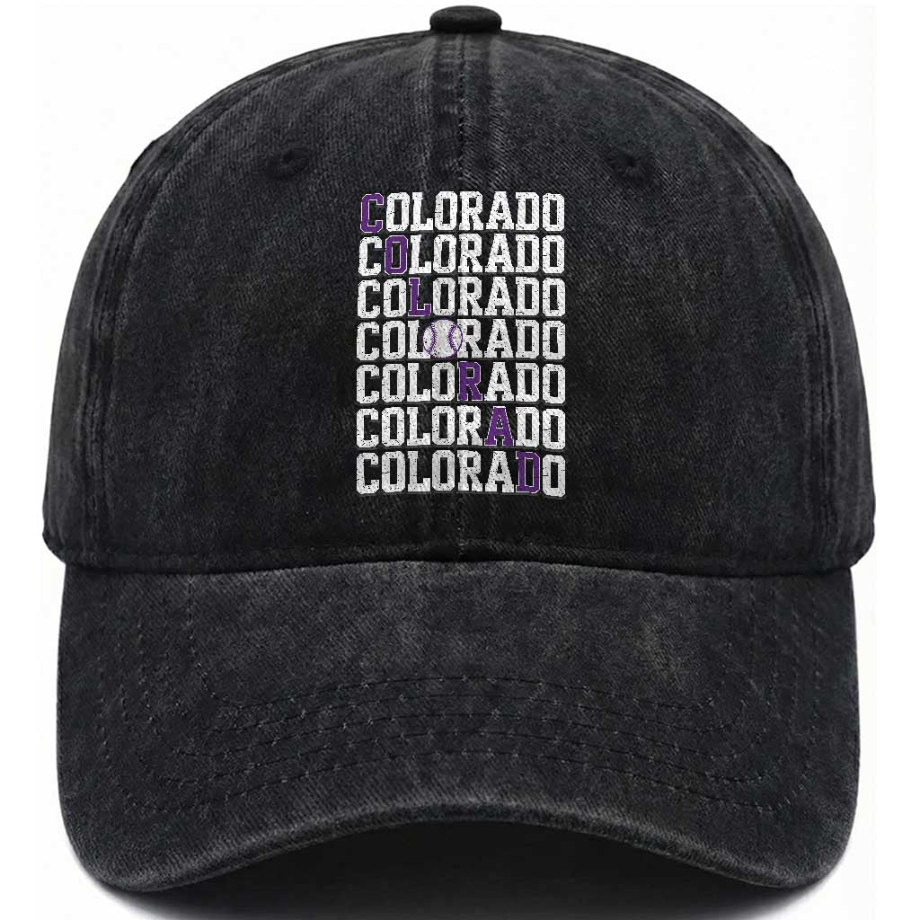 Vintage Colorado Washed Cotton Baseball Cap Retro State Pride Sports Baseball Fan Graphic TS10 Print Your Wear