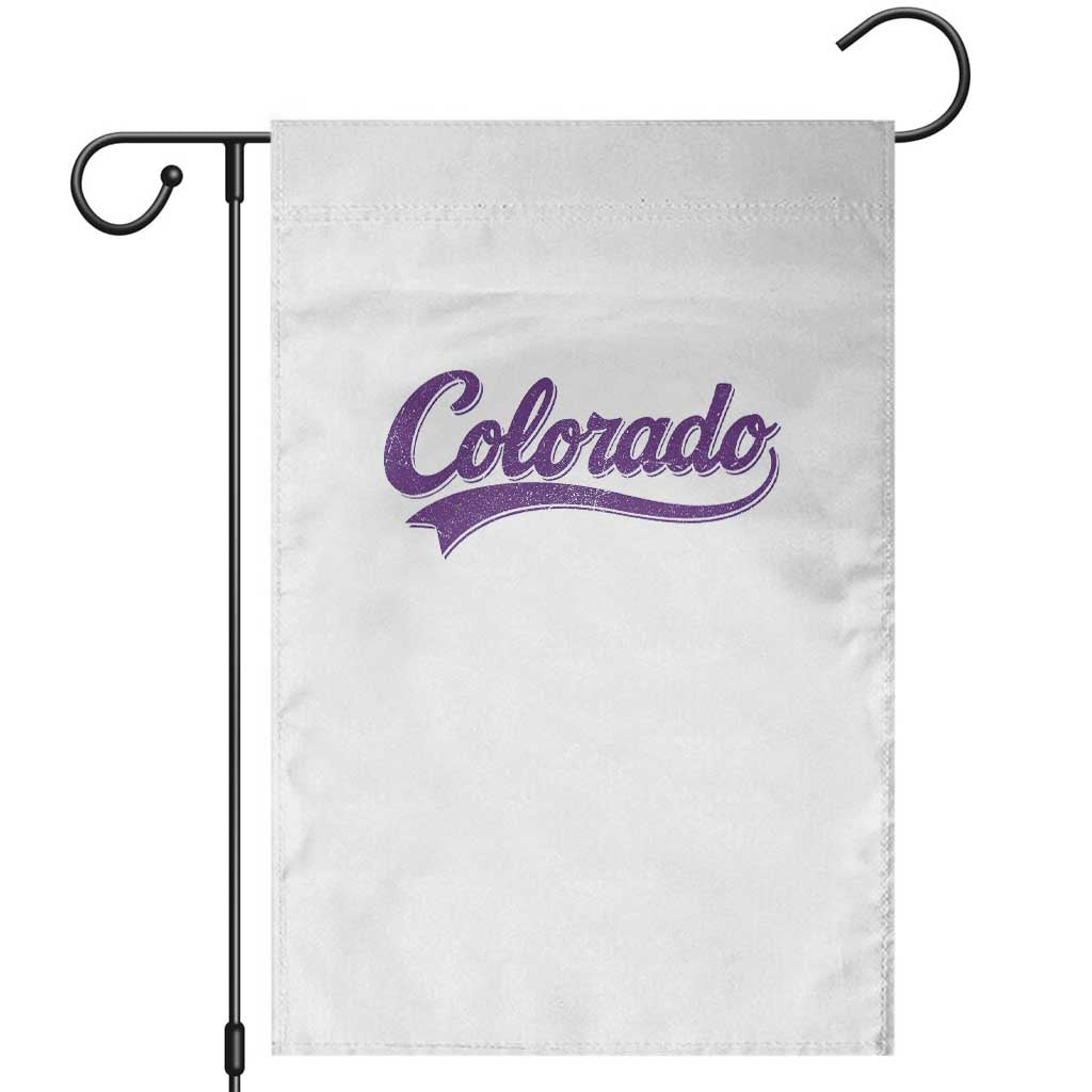 Colorado Purple Script Vintage State Pride Retro Sports Fan Graphic Garden Flag TS10 White Print Your Wear