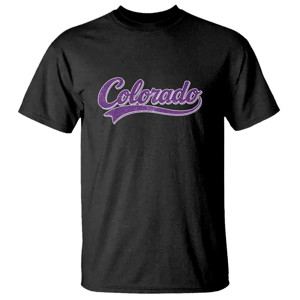 Colorado Purple Script Vintage State Pride Retro Sports Fan Graphic T Shirt TS10 Black Print Your Wear
