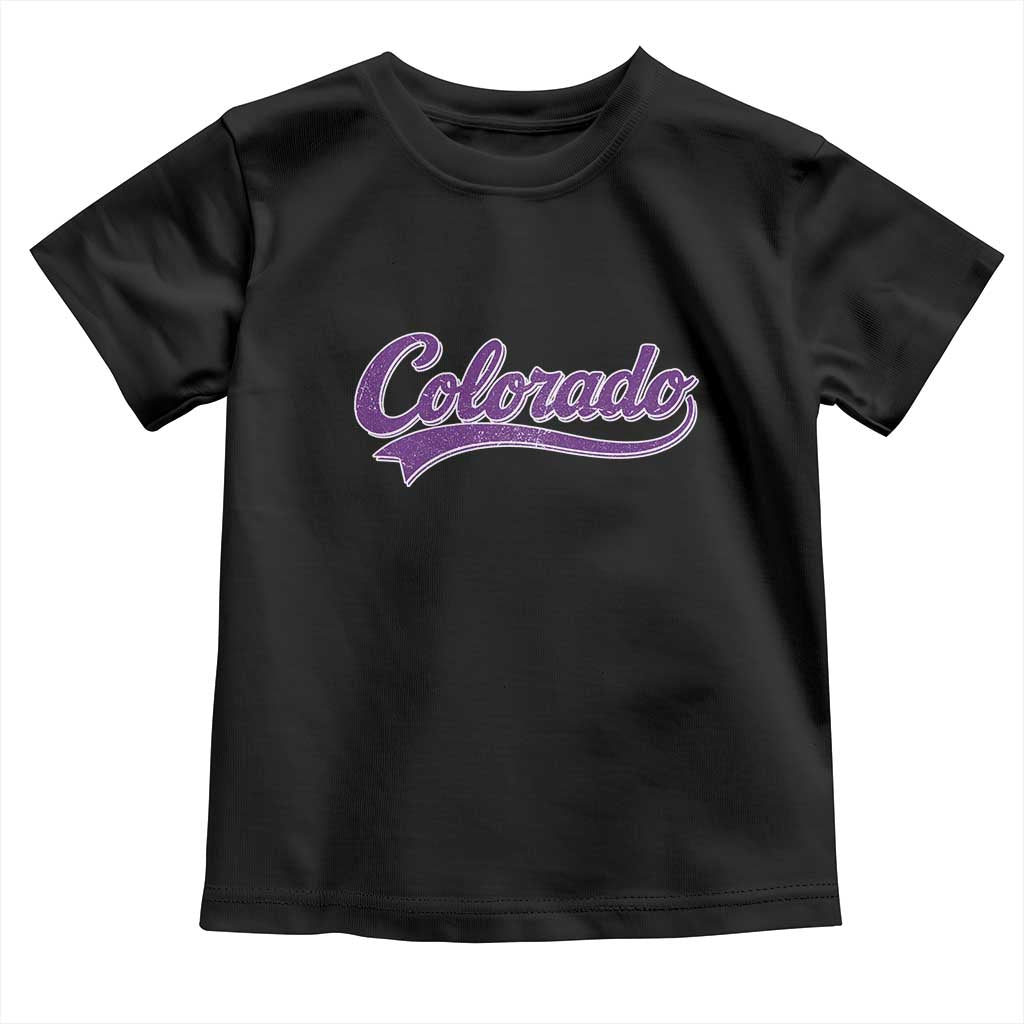 Colorado Purple Script Vintage State Pride Retro Sports Fan Graphic Toddler T Shirt TS10 Black Print Your Wear