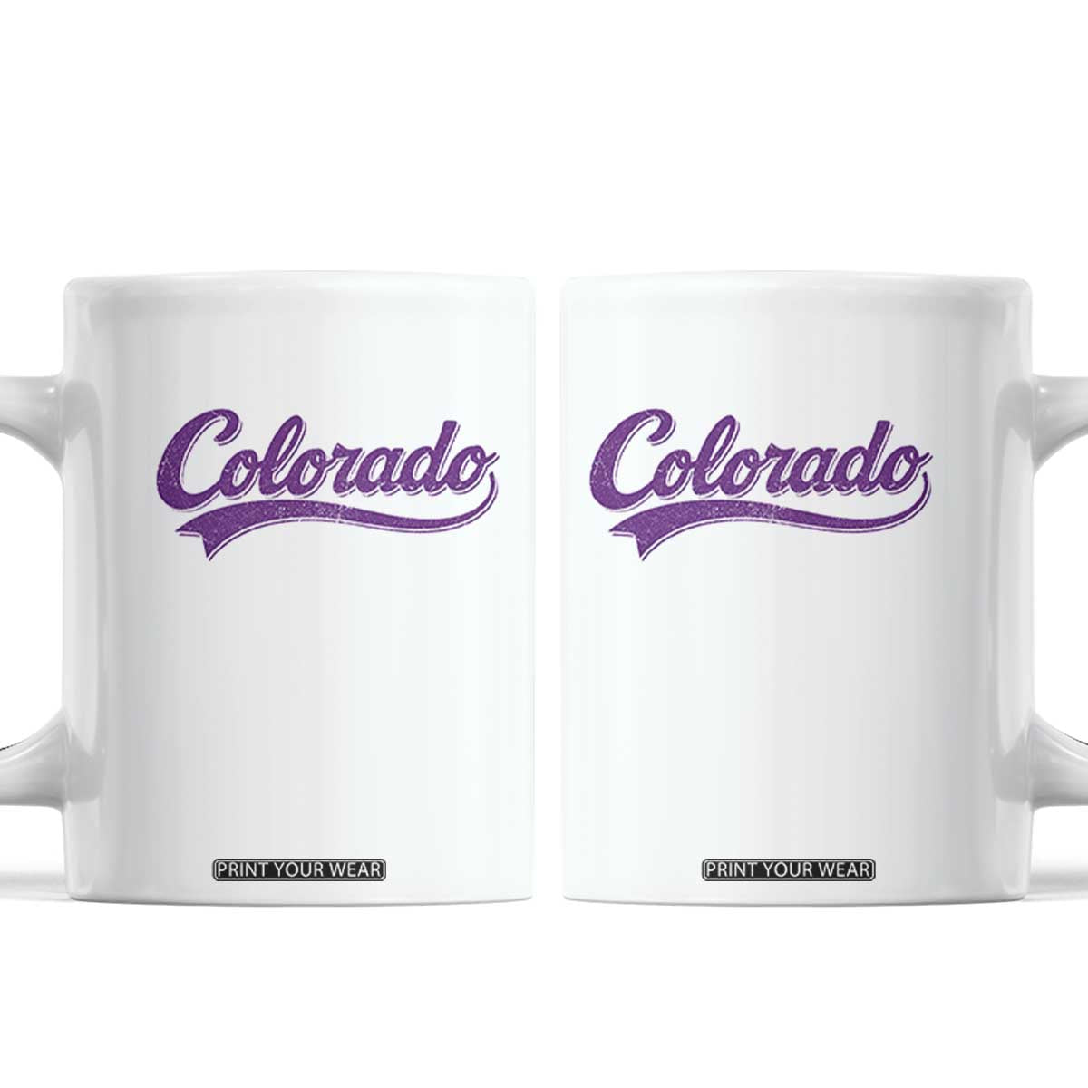 Colorado Purple Script Vintage State Pride Retro Sports Fan Graphic Coffee Mug TS10 White Print Your Wear
