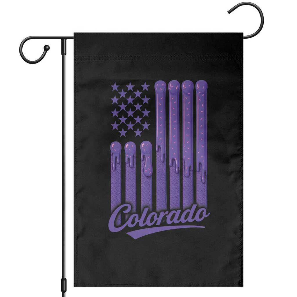 Vintage Colorado Garden Flag Purple Dripping Flag Vintage State Pride Sports Fan Patriotic TS10 Black Print Your Wear