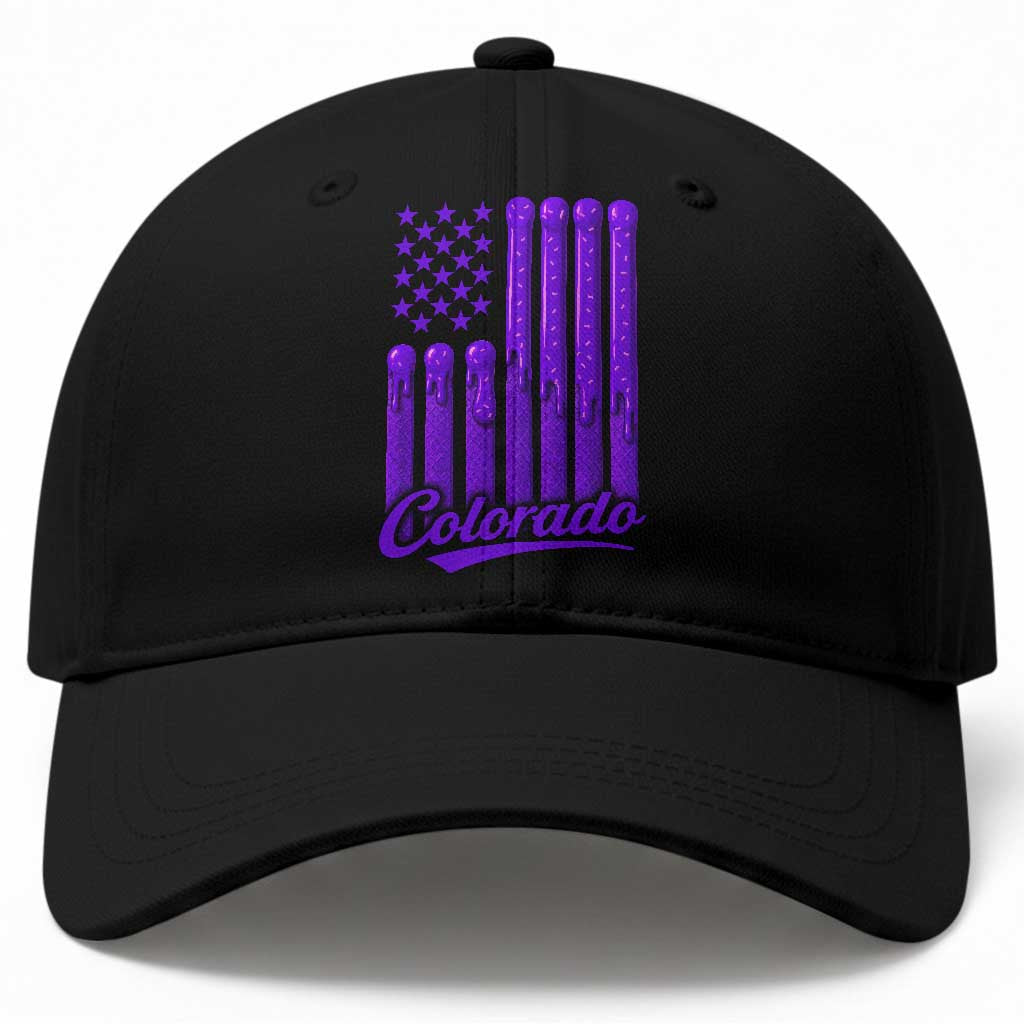 Vintage Colorado Baseball Cap Purple Dripping Flag Vintage State Pride Sports Fan Patriotic TS10 Print Your Wear