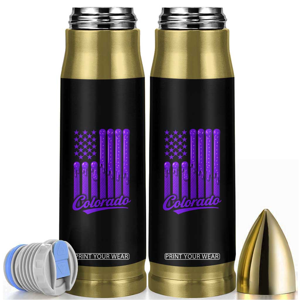 Vintage Colorado Bullet Tumbler Purple Dripping Flag Vintage State Pride Sports Fan Patriotic TS10 Black Print Your Wear