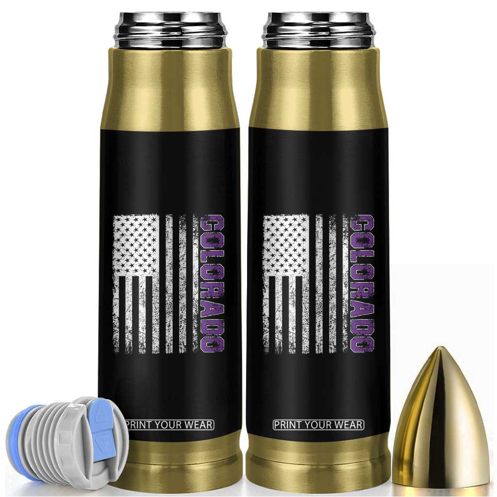 Vintage Colorado Bullet Tumbler Retro Vintage Rocky Mountains USA Flag Patriotic US State TS10 Black Print Your Wear