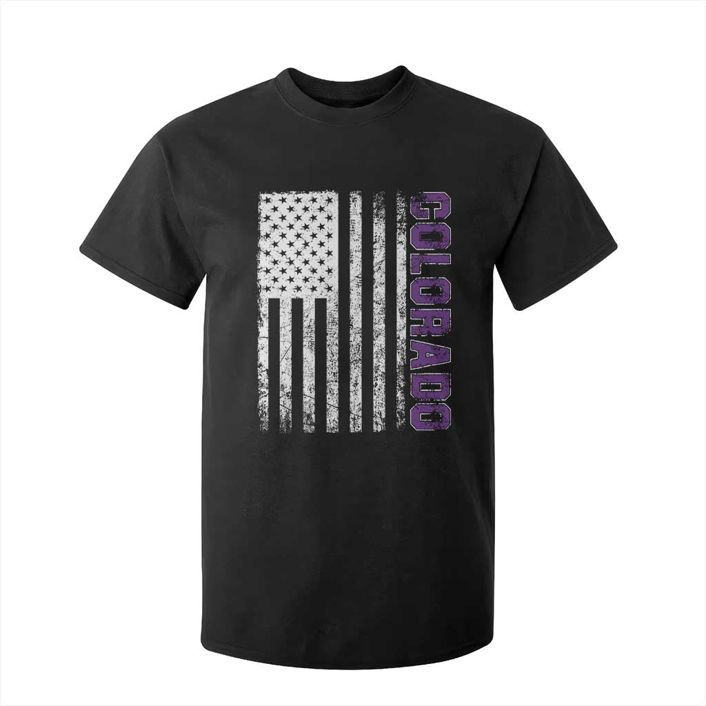 Vintage Colorado T Shirt For Kid Retro Vintage Rocky Mountains USA Flag Patriotic US State TS10 Black Print Your Wear