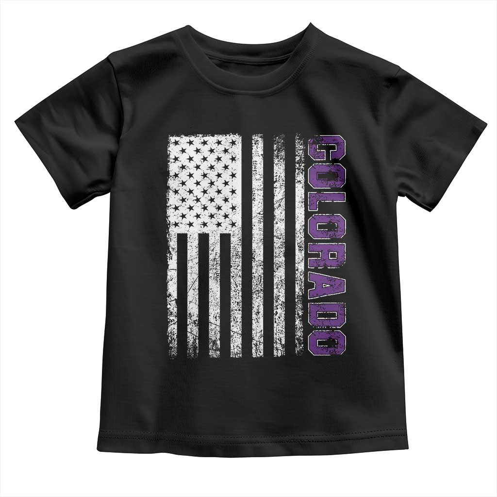 Vintage Colorado Toddler T Shirt Retro Vintage Rocky Mountains USA Flag Patriotic US State TS10 Black Print Your Wear