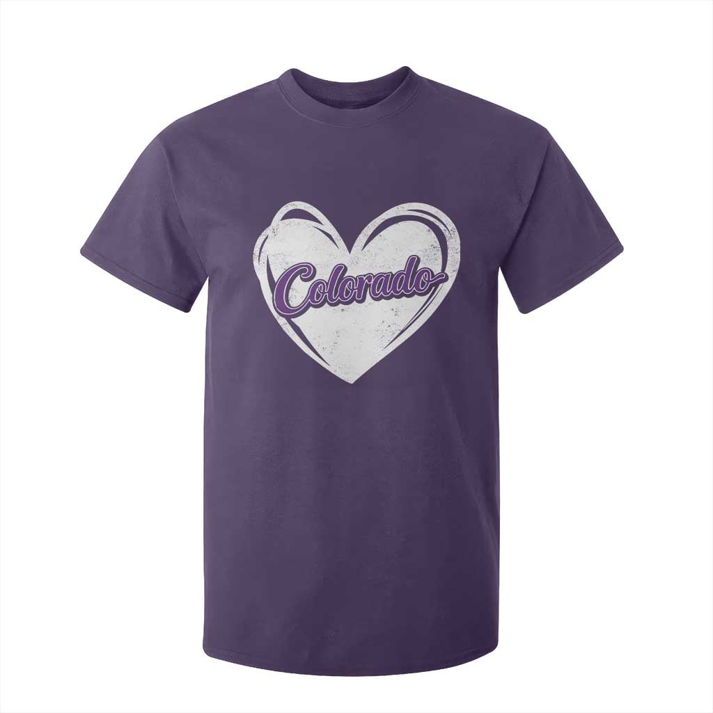 Vintage Colorado T Shirt For Kid Purple Heart Vintage Script State Pride Retro Sports Fan TS10 Purple Print Your Wear
