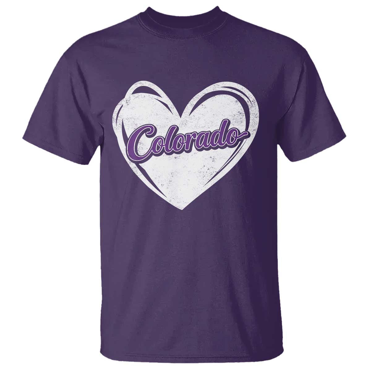 Vintage Colorado T Shirt Purple Heart Vintage Script State Pride Retro Sports Fan TS10 Purple Print Your Wear