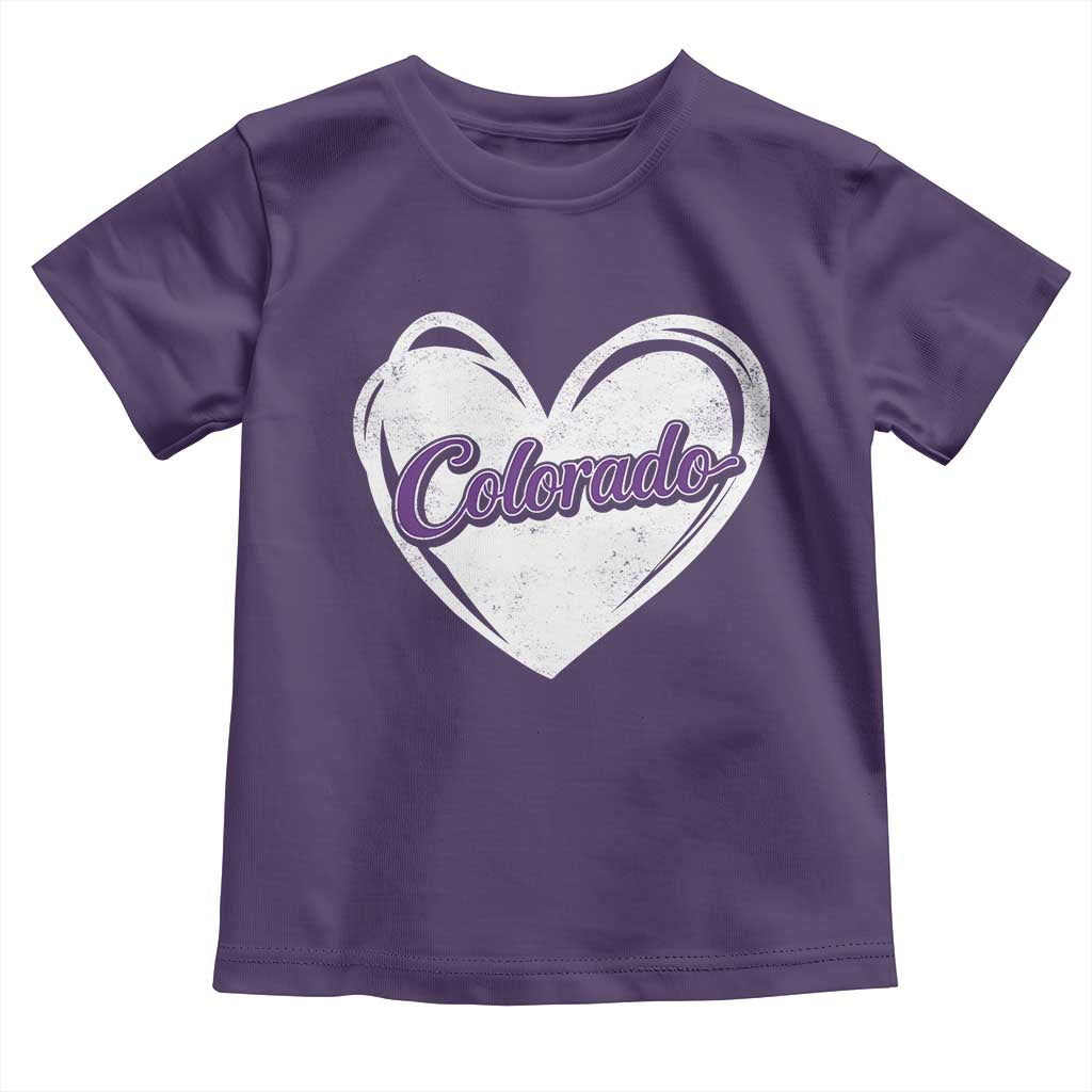 Vintage Colorado Toddler T Shirt Purple Heart Vintage Script State Pride Retro Sports Fan TS10 Purple Print Your Wear