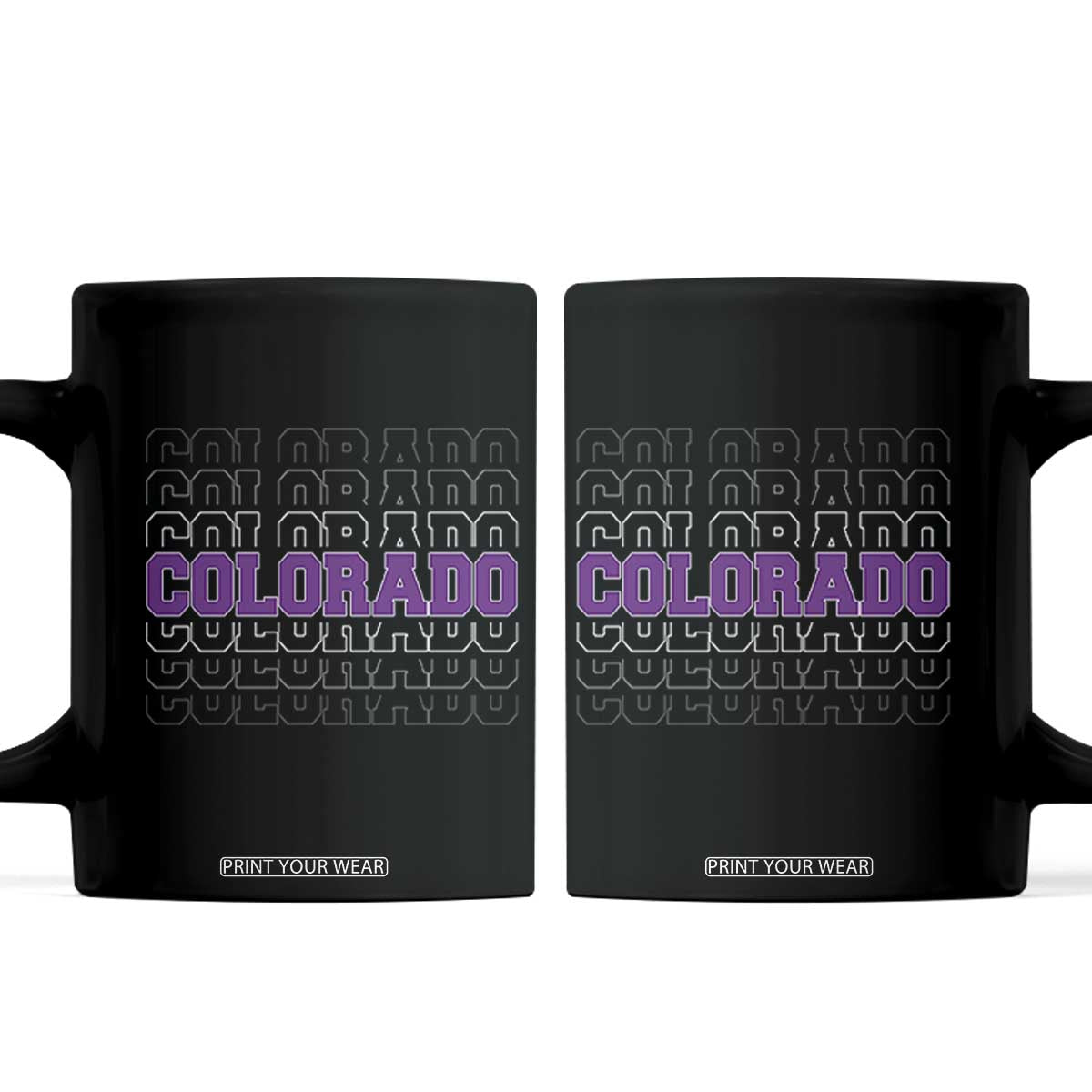 Vintage Colorado Coffee Mug Retro State Pride Sports Fan Graphic TS10 Black Print Your Wear