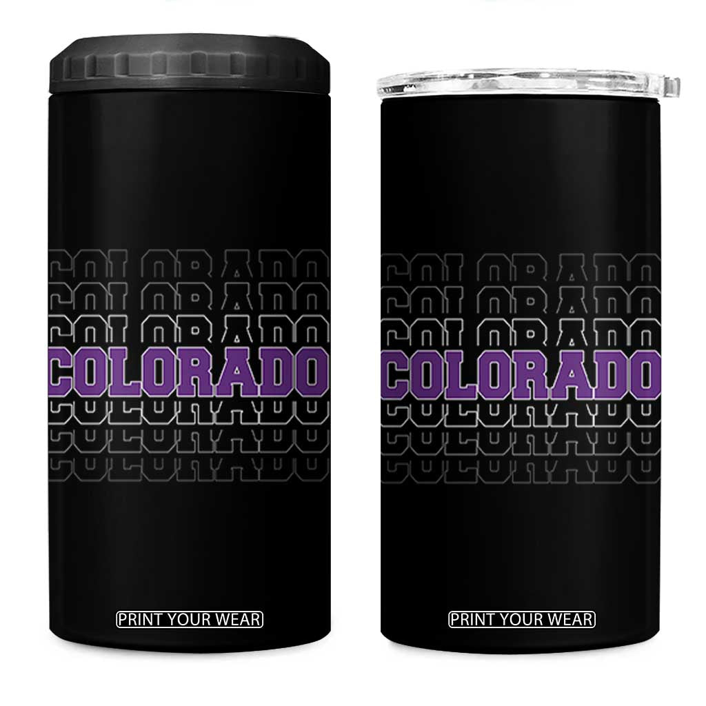 Vintage Colorado 4 in 1 Can Cooler Tumbler Retro State Pride Sports Fan Graphic TS10 One Size: 16 oz Black Print Your Wear