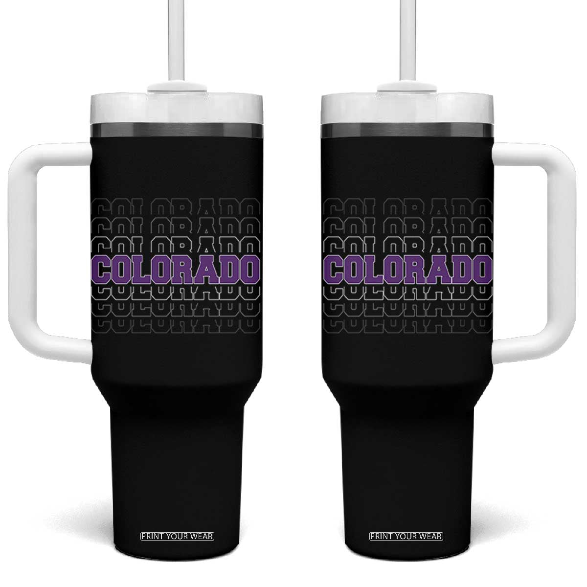 Vintage Colorado Tumbler With Handle Retro State Pride Sports Fan Graphic TS10 One Size: 40 oz Black Print Your Wear