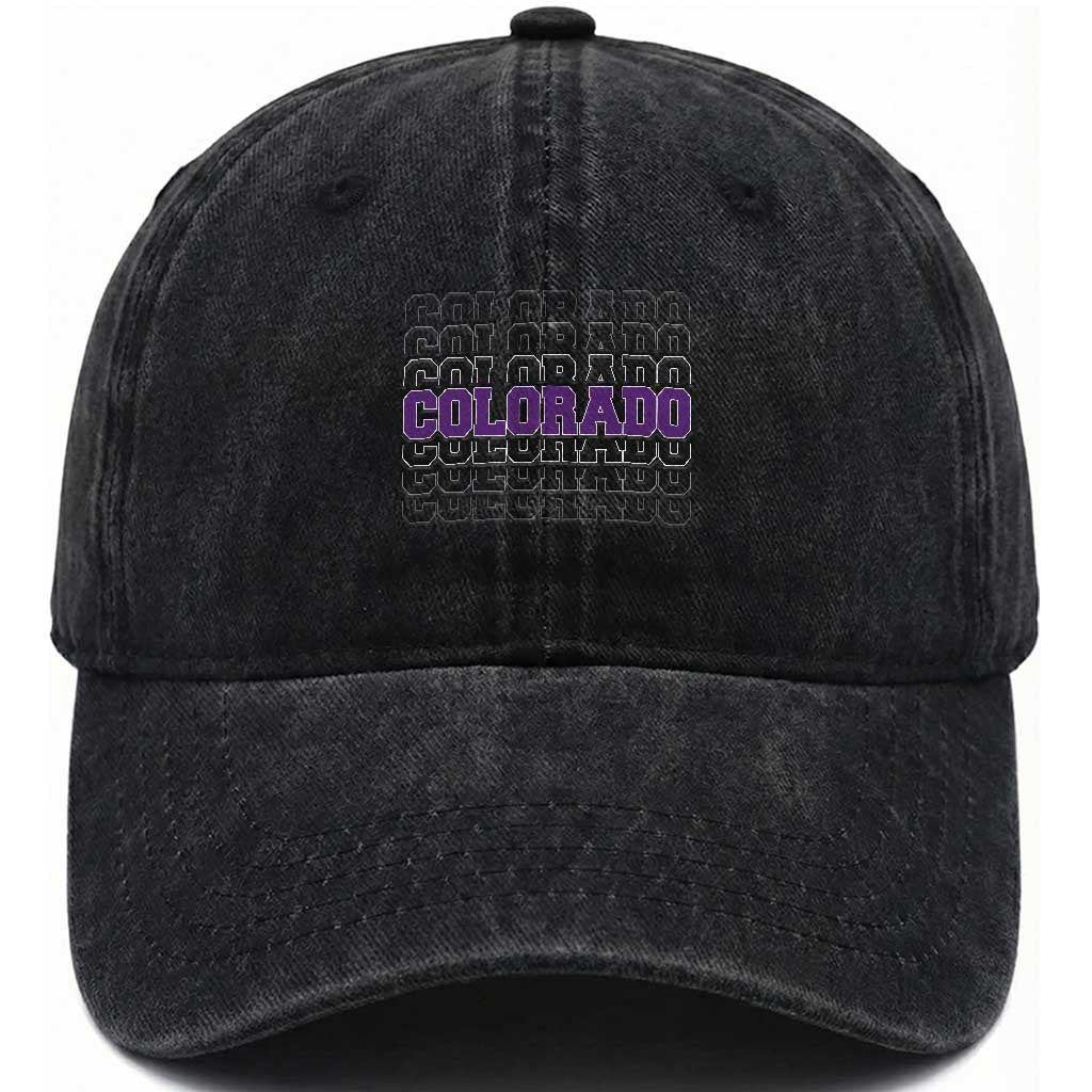 Vintage Colorado Washed Cotton Baseball Cap Retro State Pride Sports Fan Graphic TS10 Print Your Wear