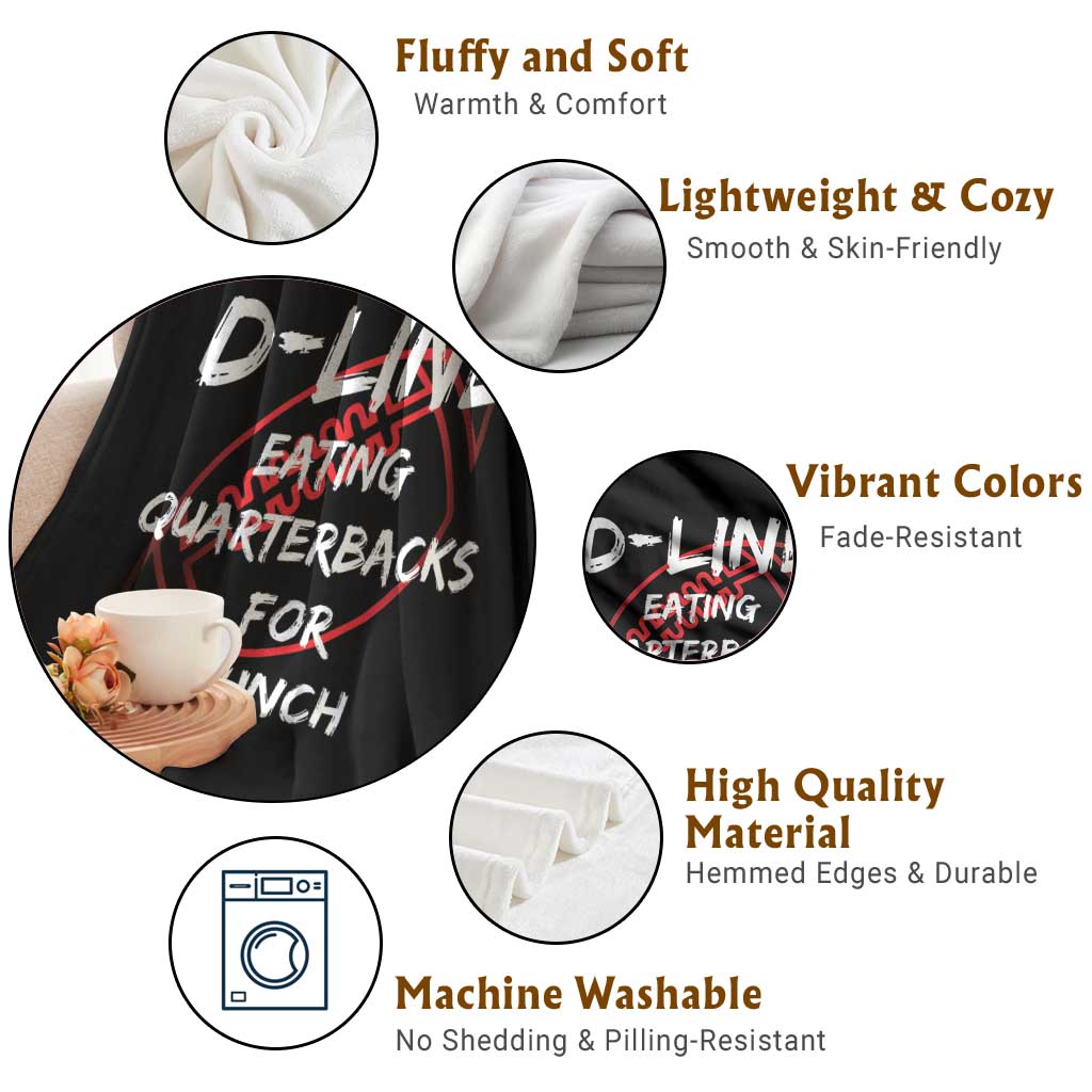 Football Linemen Throw Blanket D Line Eating Quarterbacks Defensive TS10 Print Your Wear