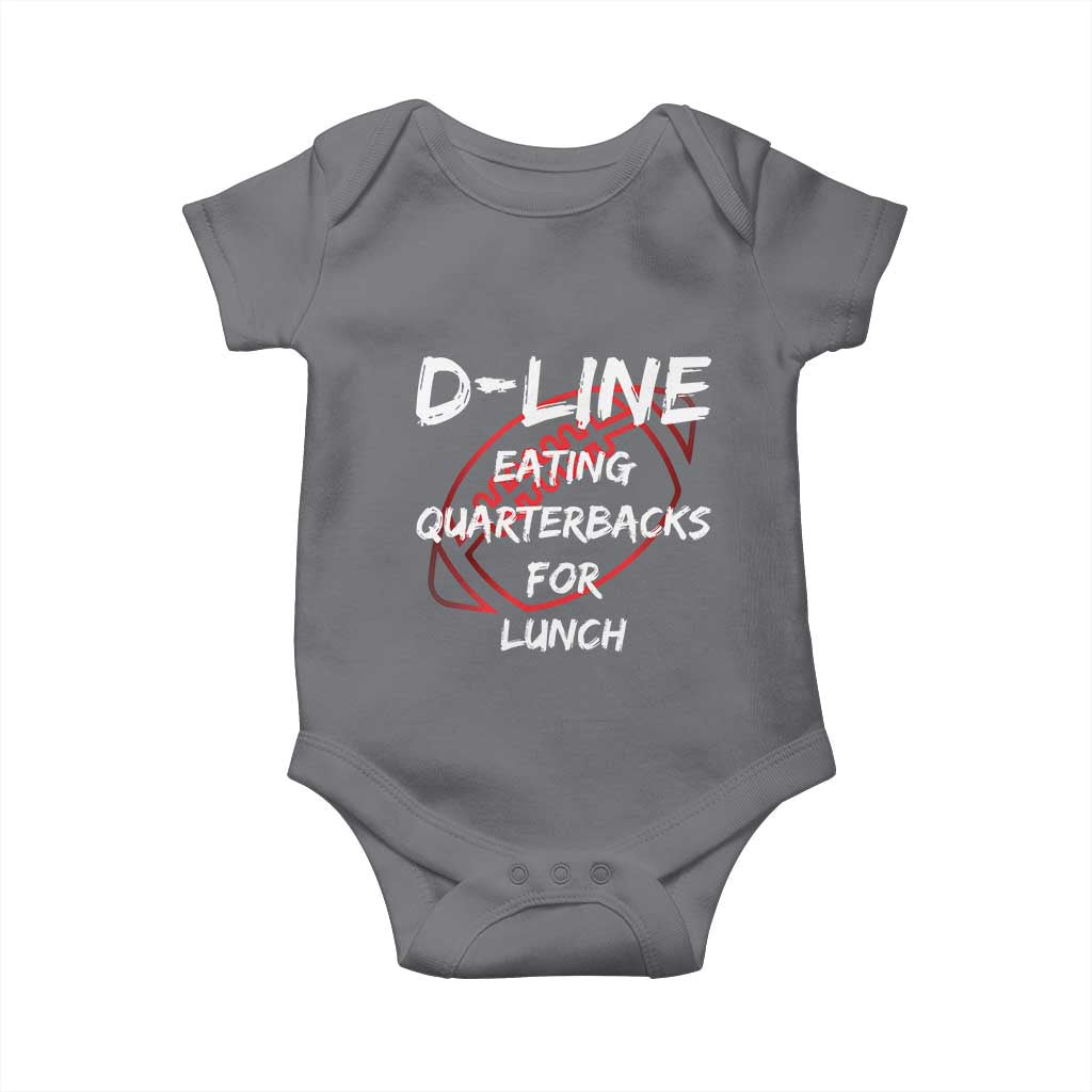 Football Linemen Baby Onesie D Line Eating Quarterbacks Defensive TS10 Charcoal Print Your Wear