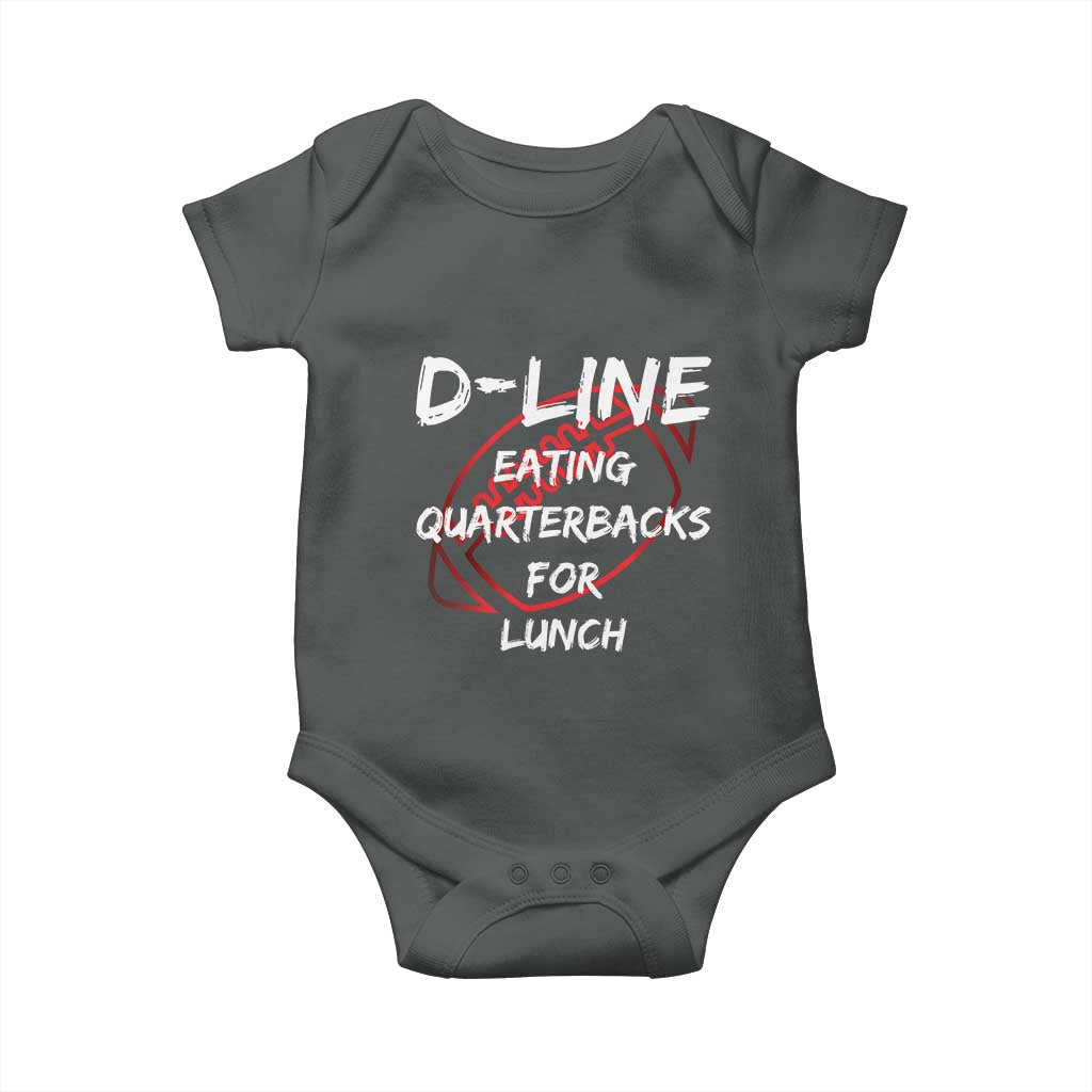 Football Linemen Baby Onesie D Line Eating Quarterbacks Defensive TS10 Dark Heather Print Your Wear
