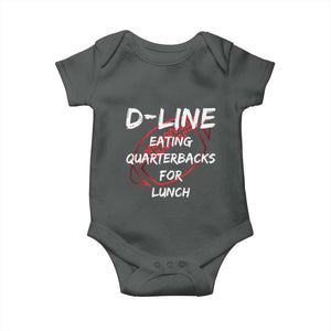 Football Linemen Baby Onesie D Line Eating Quarterbacks Defensive TS10 Dark Heather Print Your Wear