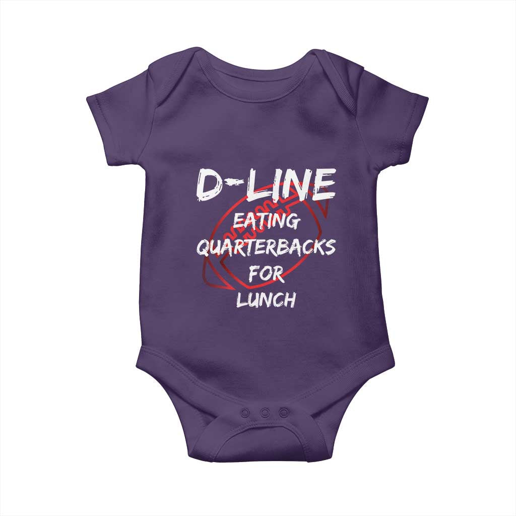 Football Linemen Baby Onesie D Line Eating Quarterbacks Defensive TS10 Purple Print Your Wear
