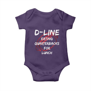 Football Linemen Baby Onesie D Line Eating Quarterbacks Defensive TS10 Purple Print Your Wear