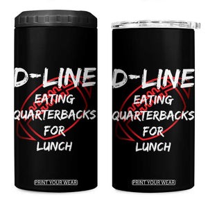 Football Linemen 4 in 1 Can Cooler Tumbler D Line Eating Quarterbacks Defensive TS10 One Size: 16 oz Black Print Your Wear