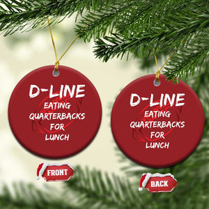 Football Linemen Christmas Ornament D Line Eating Quarterbacks Defensive TS10 Circle Red Print Your Wear
