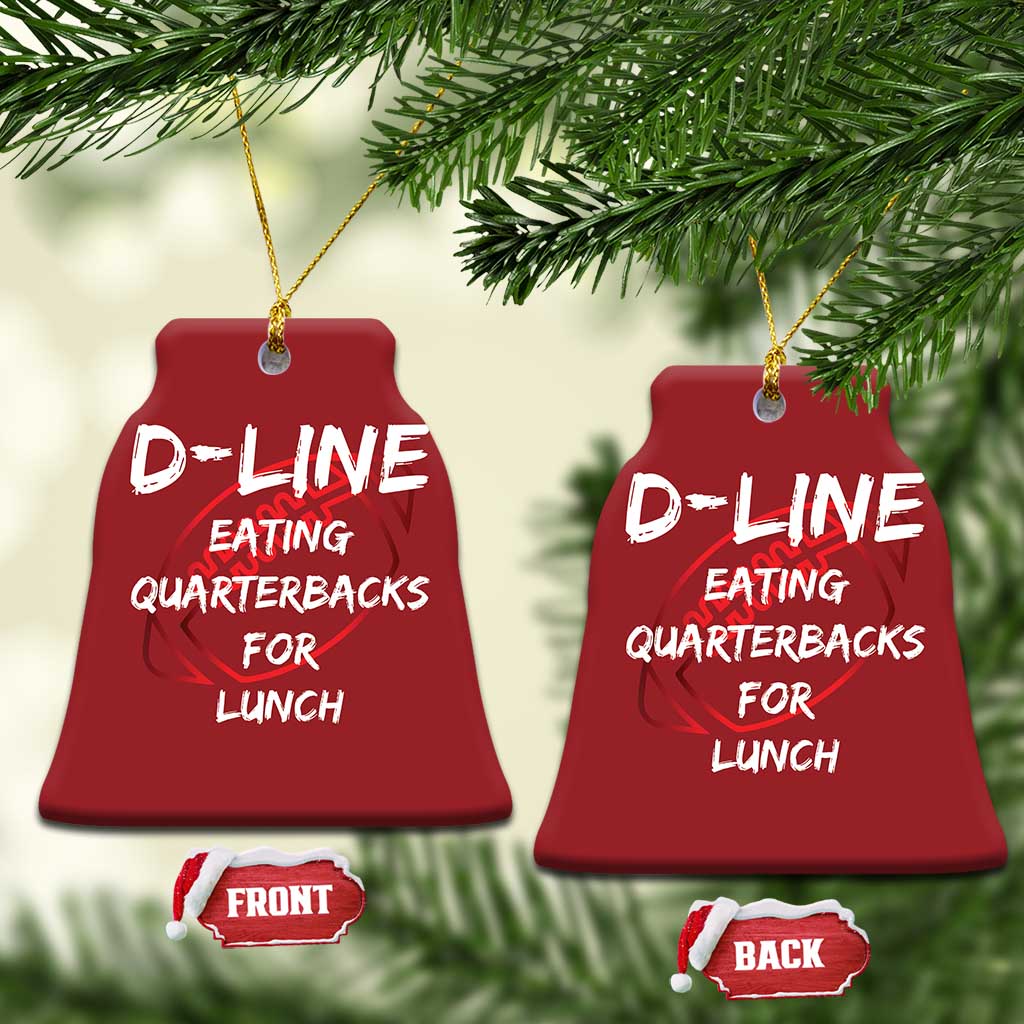 Football Linemen Christmas Ornament D Line Eating Quarterbacks Defensive TS10 Bell Flake Red Print Your Wear